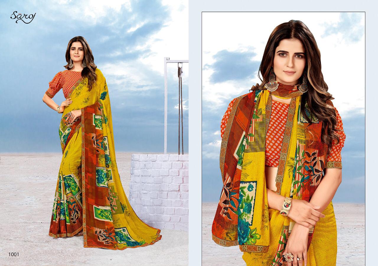 Saroj Megha Letest Fancy Designer 60 Gm Georgette Printed Saree Collection